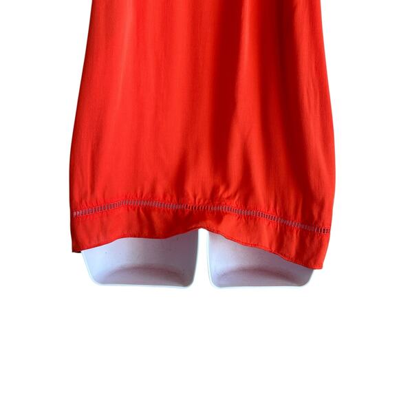 Y2K Gianni Bini Women Tunic Top M Orange Eyelet Inset Flowy Boho Festival Flowy - Picture 6 of 13